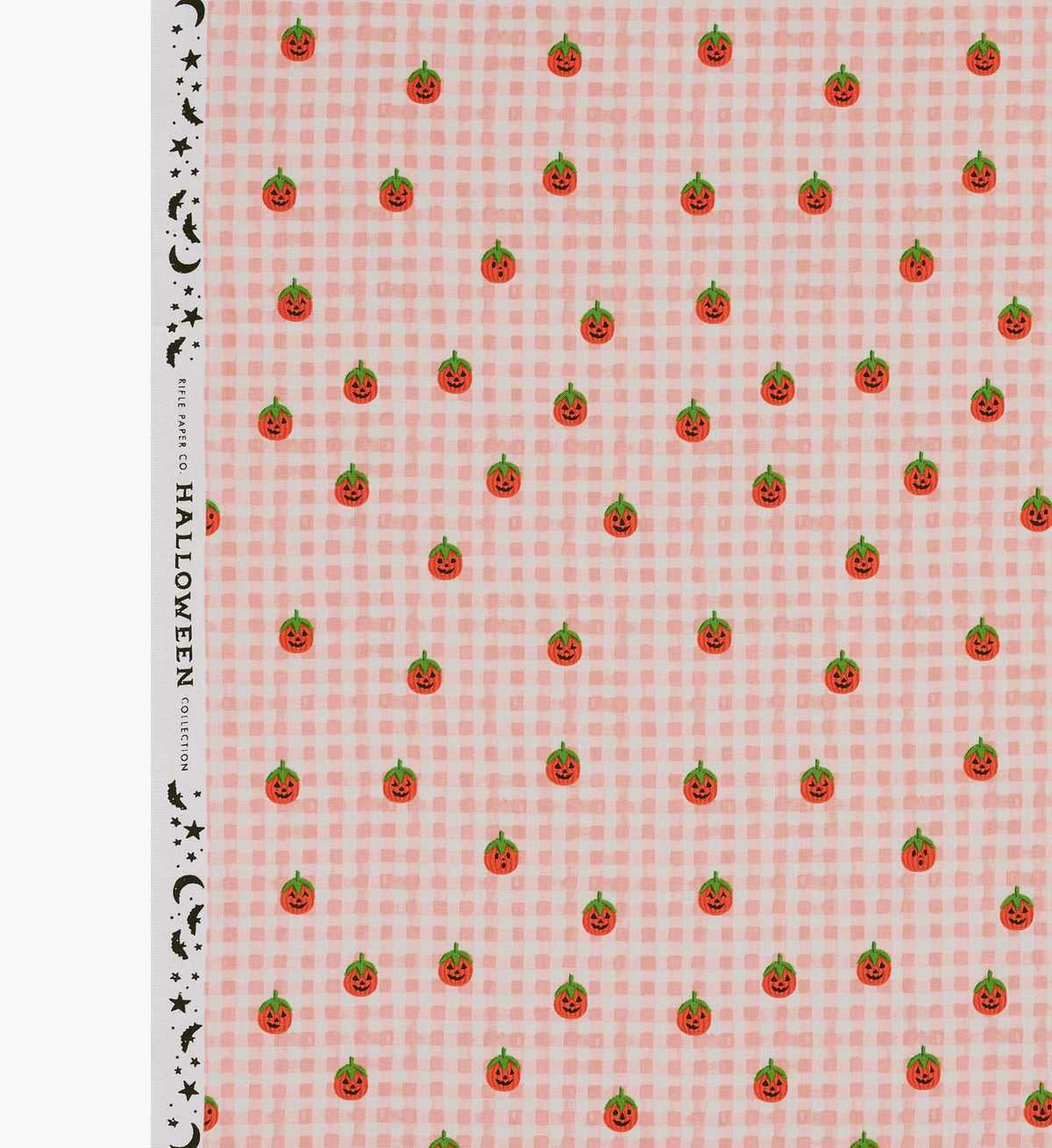 Pumpkin Gingham Cotton Fabric - Blush