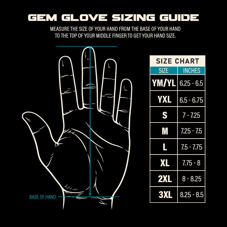 Gem Glove Opalite Batting Glove - Blackout product image 7, provided for visual reference and product detail review