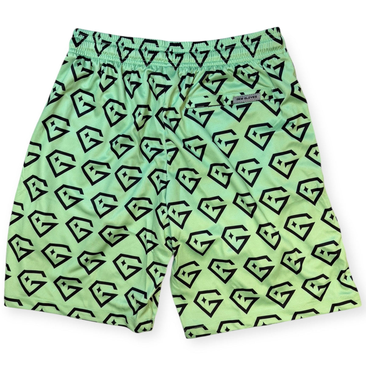 Gem Gloves Mesh Shorts - Diamond Drip - Mint/Black product image 2, provided for visual reference and product detail review