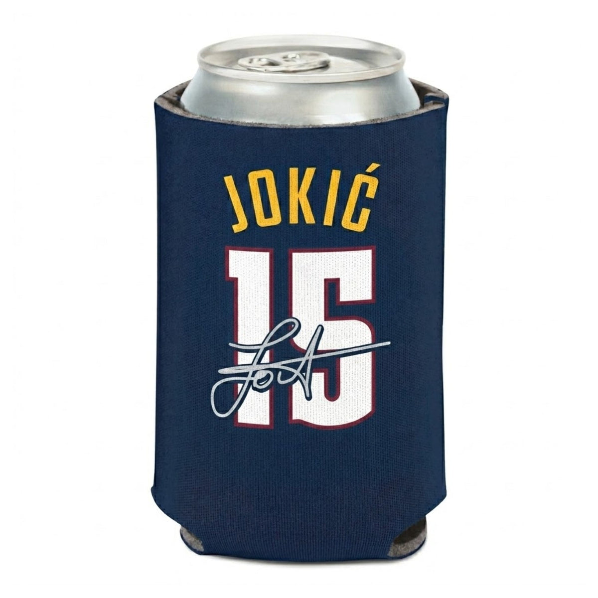 Denver Nuggets #15 Nikola Jokić 12 oz Can Coozie product image 2, provided for visual reference and product detail review