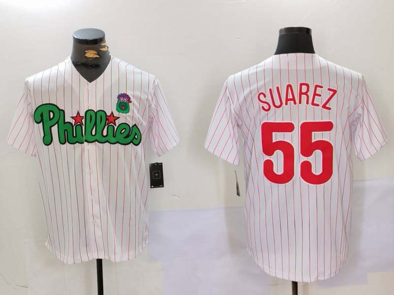 P.Phillies #55 Ranger Su¡§¡érez White Green Player Game product image 1