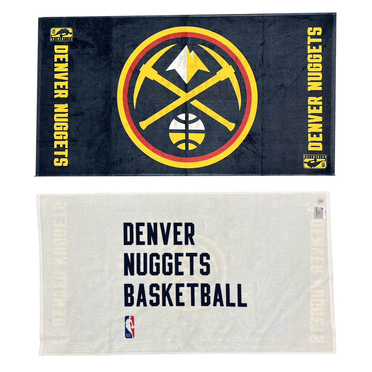Official Denver Nuggets Icon Bench Towel product image 1, provided for visual reference and product detail review