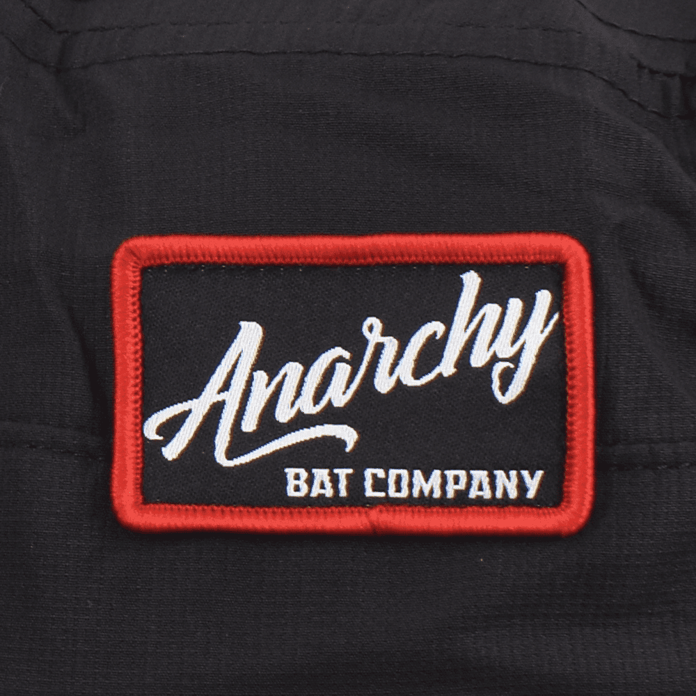 Anarchy Bucket Hat Black with Black/Red Script Patch product image 2, provided for visual reference and product detail review