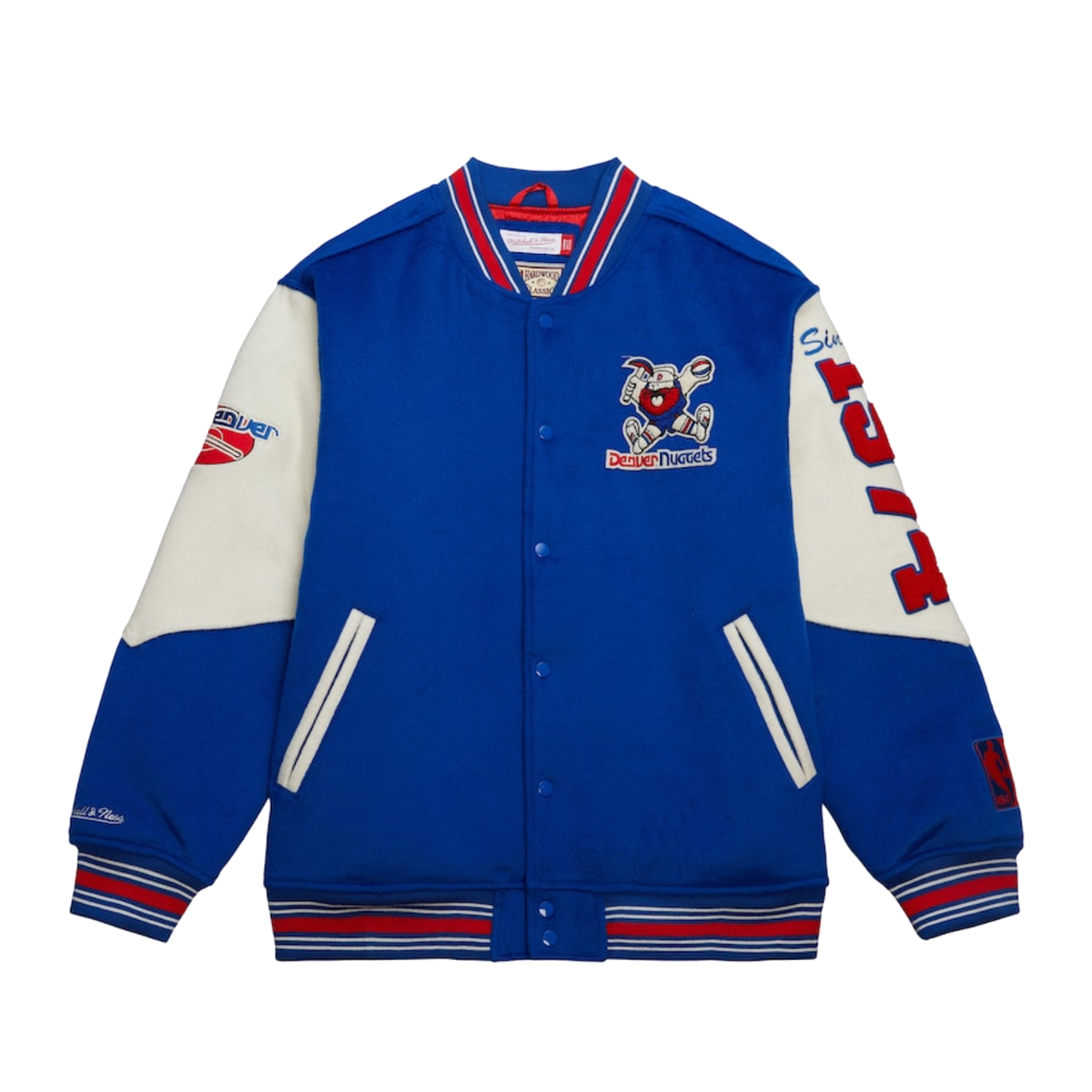 Nuggets Team History Varsity Jacket product image 1, provided for visual reference and product detail review