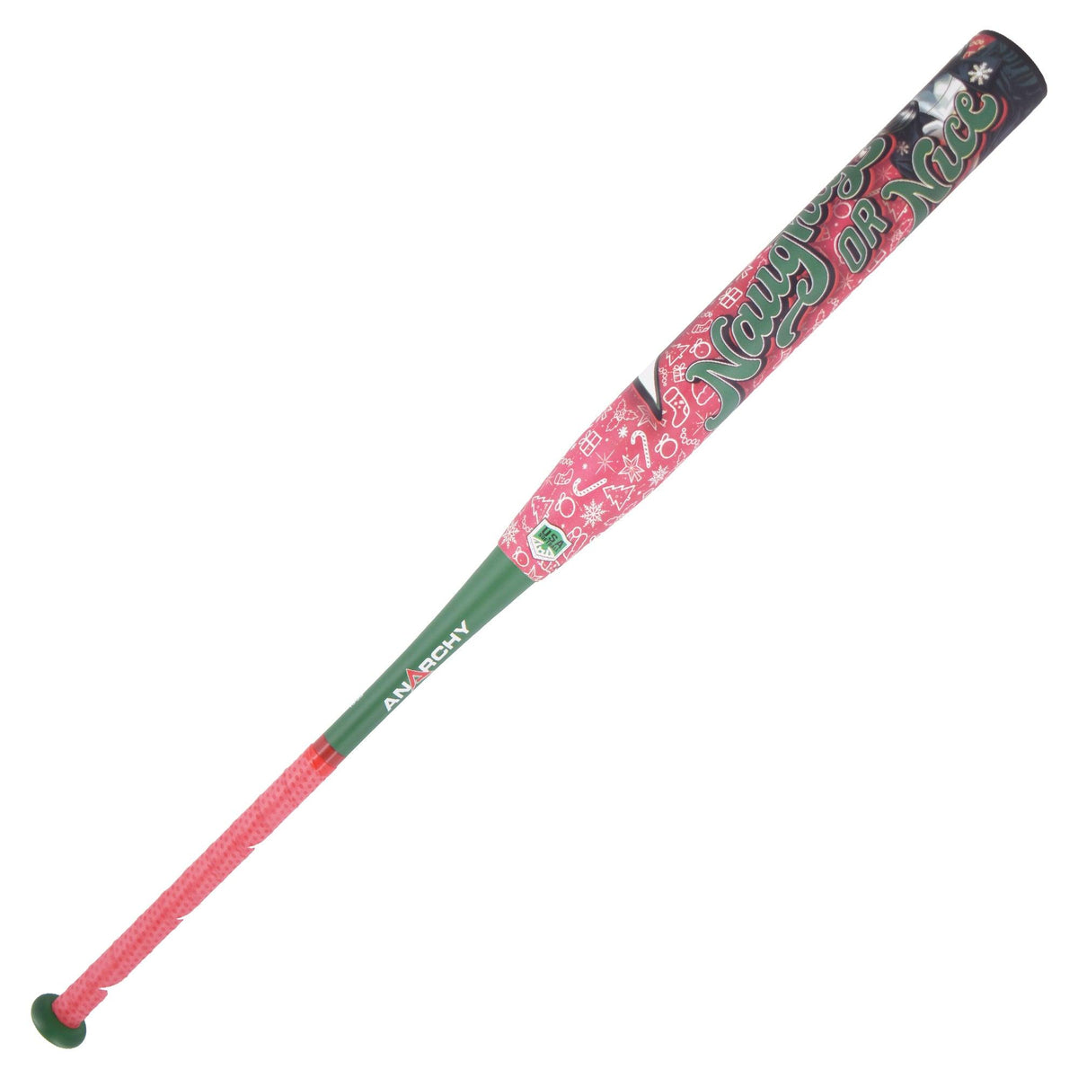 2024 Anarchy Naughty or Nice End Load USA/ASA Slowpitch Softball Bat ASPXMAS24A product image 1, provided for visual