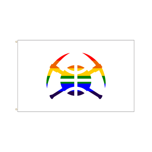 2023-24 Nuggets Pride 3x5 Flag product image 1, provided for visual reference and product detail review