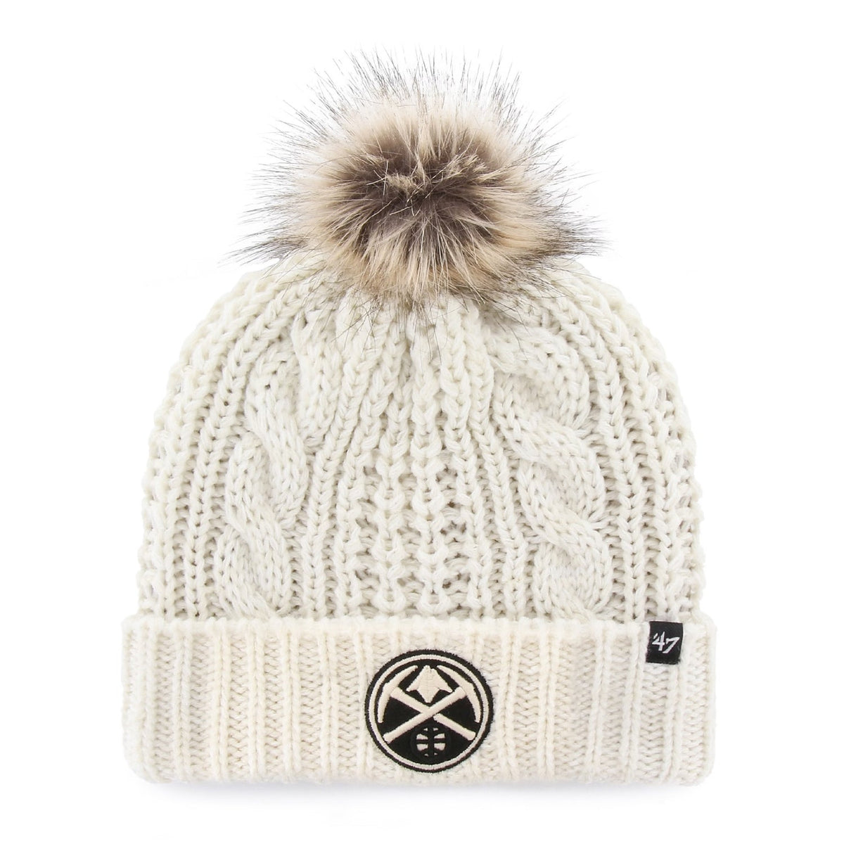 Denver Nuggets Meeko Pom Knit - White for Women product image 1, provided for visual reference and product detail review