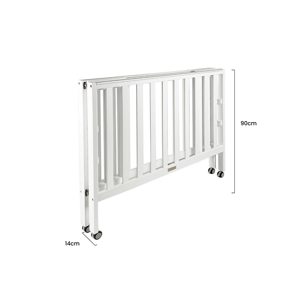 Prego Oru Foldable Wooden Crib 120cm x 60cm - White