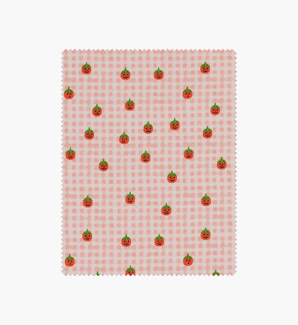 Pumpkin Gingham Cotton Fabric - Blush