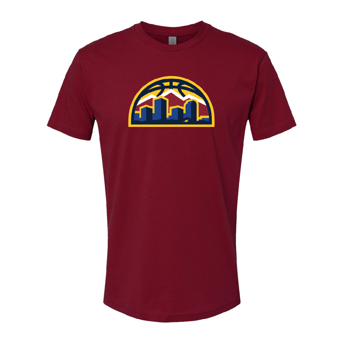 Nuggets Skyline Logo T-Shirt - Burgundy product image 1, provided for visual reference and product detail review