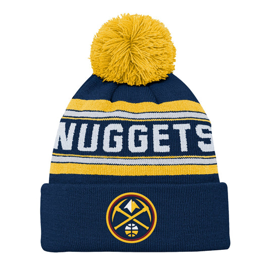 Youth Denver Nuggets Jacquard Cuff Pom Knit product image 1, provided for visual reference and product detail review