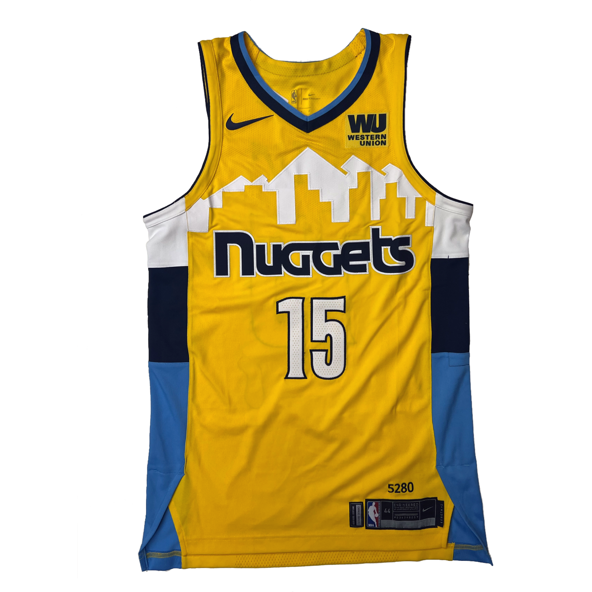 2017 Nuggets Statement Team Issued #15 Nikola Jokić Authentic Jersey product image 2, provided for visual reference and