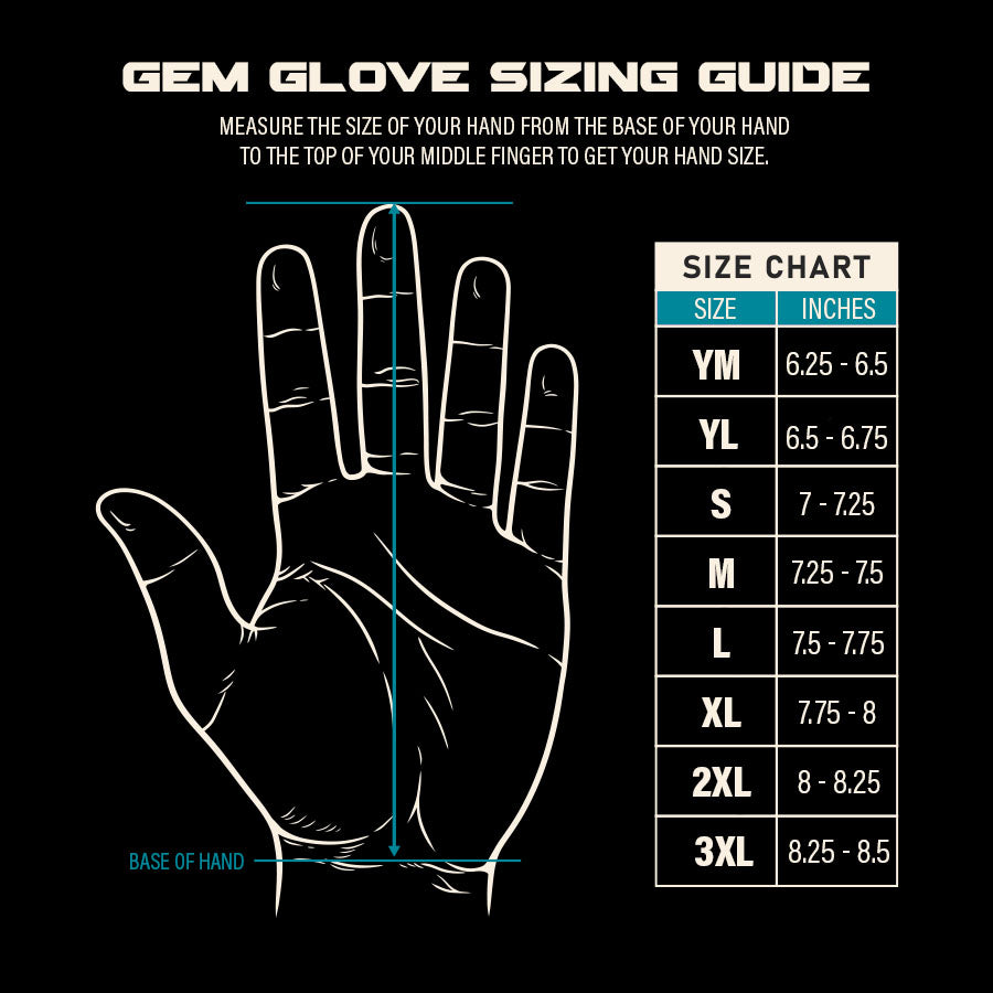 Gem Glove Prospector Long Cuff Batting Glove - White/Red/Royal product image 3, provided for visual reference and product