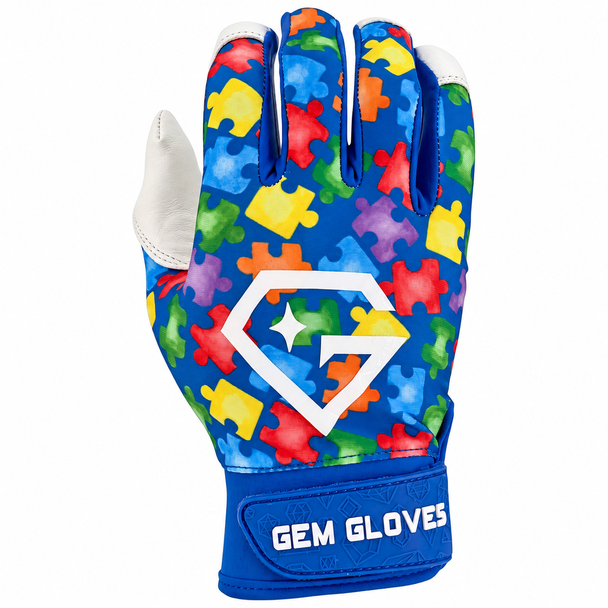 Gem Glove Opalite Batting Glove - Autism Awareness product image 1, provided for visual reference and product detail review