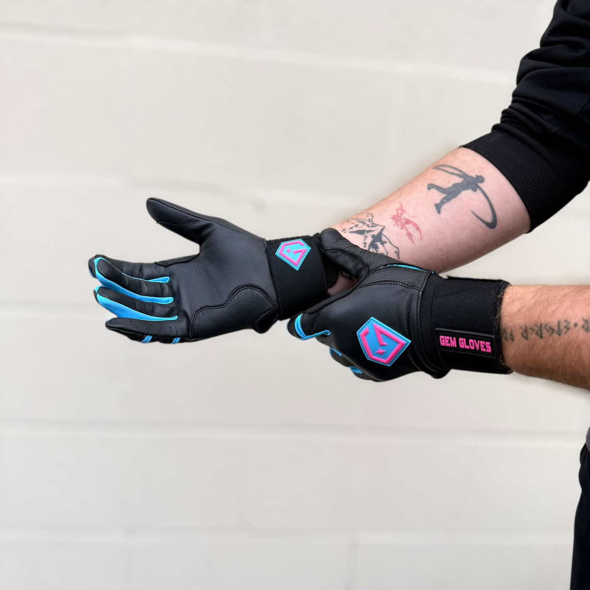 Gem Glove Prospector Long Cuff Batting Glove - Black/Red product image 8, provided for visual reference and product detail