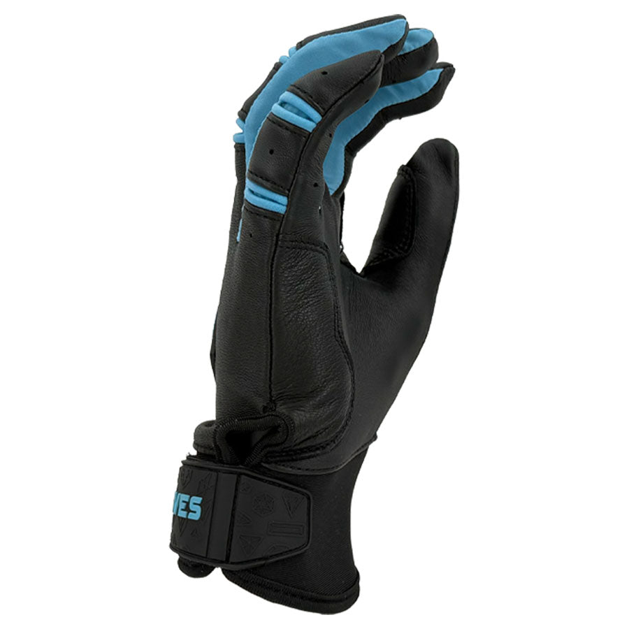 Gem Glove Prospector Short Cuff Batting Glove - Black/Carolina product image 4, provided for visual reference and product