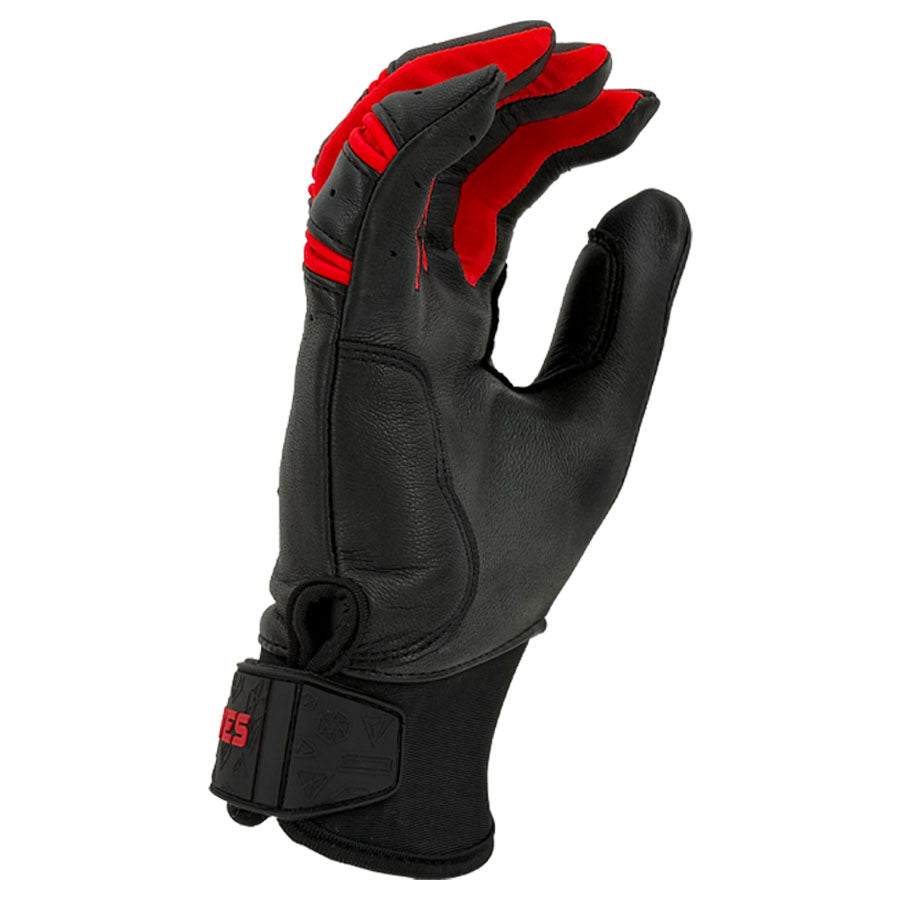 Gem Glove Prospector Short Cuff Batting Glove - Black/Red product image 4, provided for visual reference and product detail