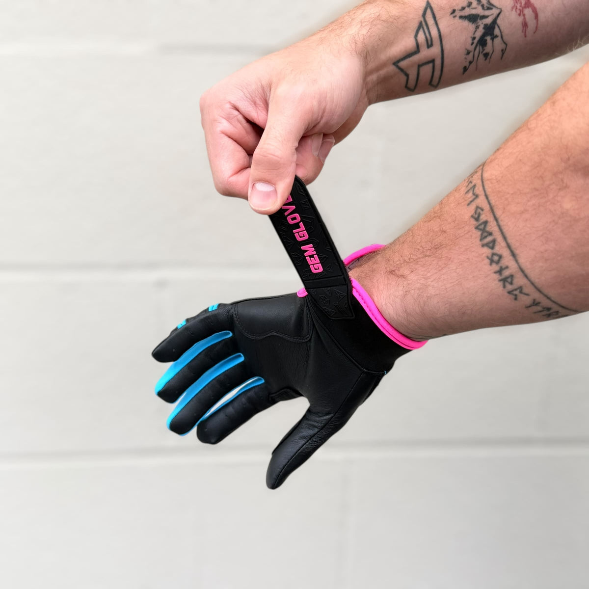 Gem Glove Prospector Short Cuff Batting Glove - Black/Carolina product image 8, provided for visual reference and product