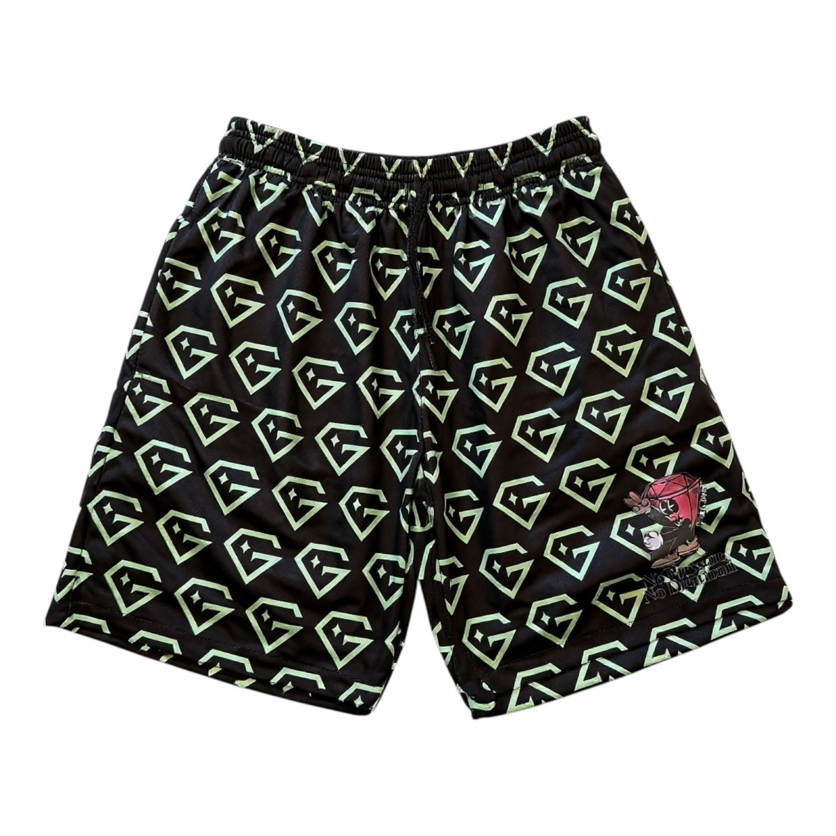 Gem Gloves Mesh Shorts - Diamond Drip - Black/Mint product image 1, provided for visual reference and product detail review