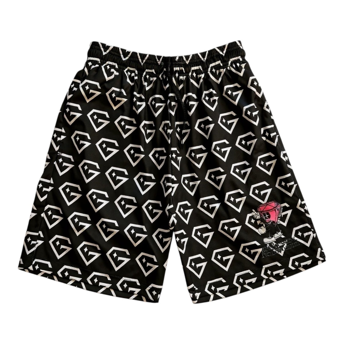 Gem Gloves Mesh Shorts - Diamond Drip - Black/White product image 1, provided for visual reference and product detail review