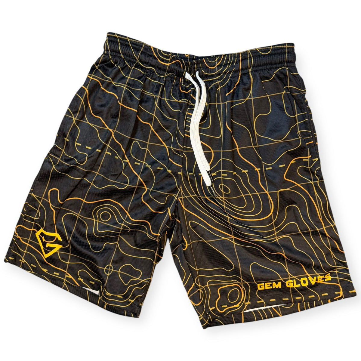 Gem Gloves Mesh Shorts - Topo - Black/Orange product image 1, provided for visual reference and product detail review