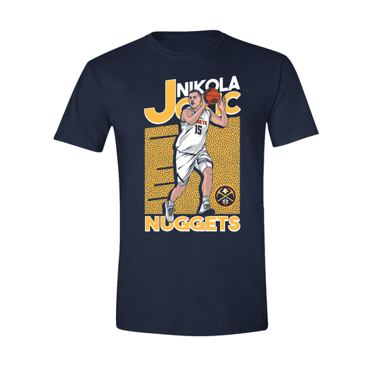 #15 Nikola Jokić Denver Nuggets In Action T-Shirt product image 1, provided for visual reference and product detail review