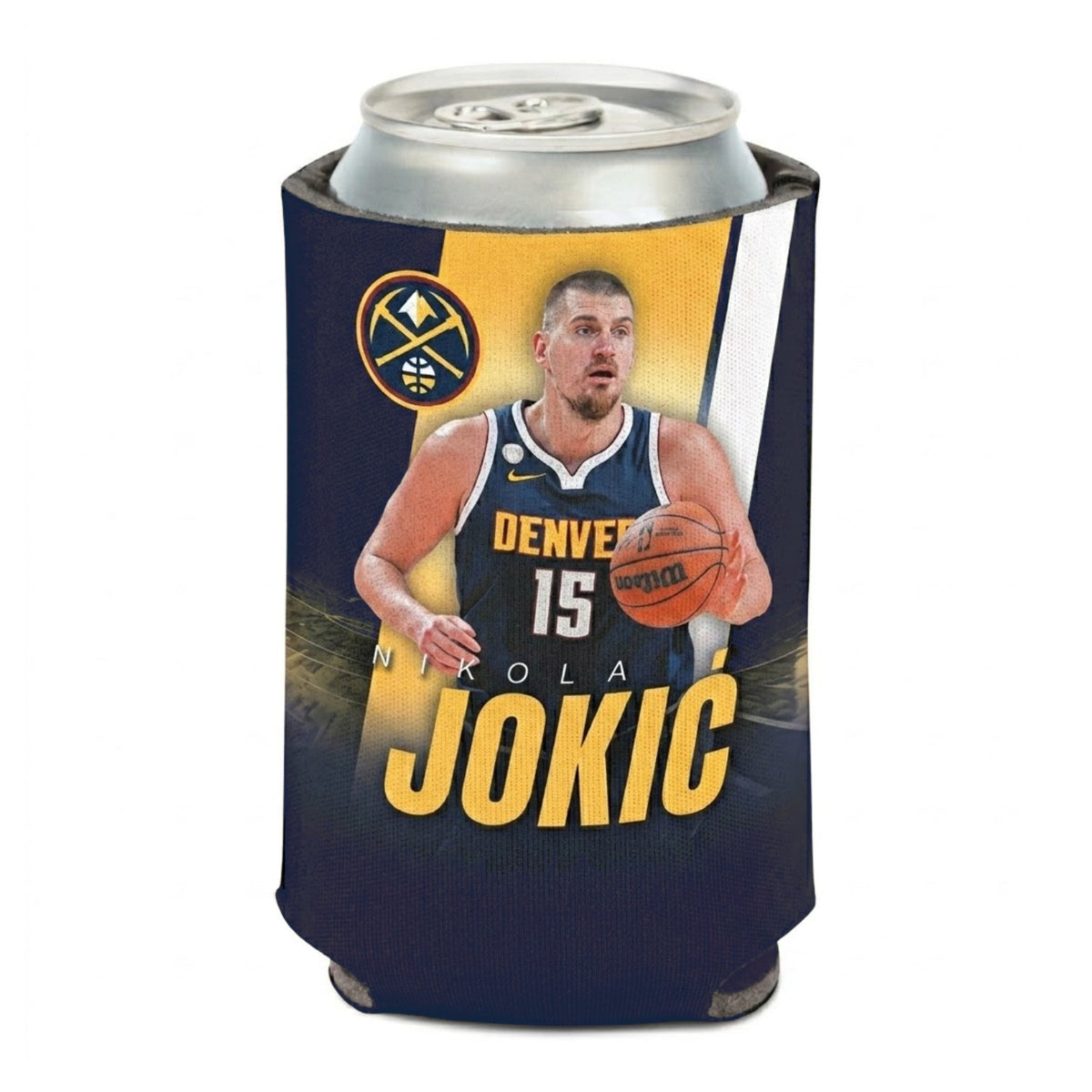 Denver Nuggets #15 Nikola Jokić 12 oz Can Coozie product image 1, provided for visual reference and product detail review