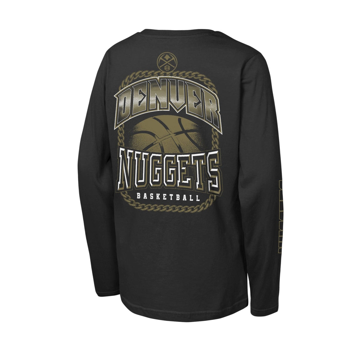 Youth Denver Nuggets Gold Star Long Sleeve T-Shirt product image 1, provided for visual reference and product detail review