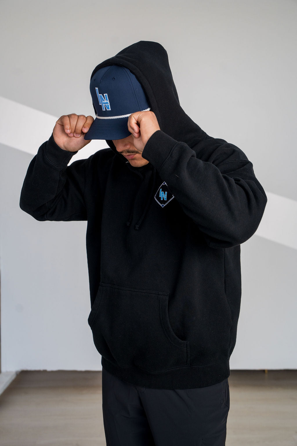 League Night Heroes Hoodie - Black product image 2, provided for visual reference and product detail review