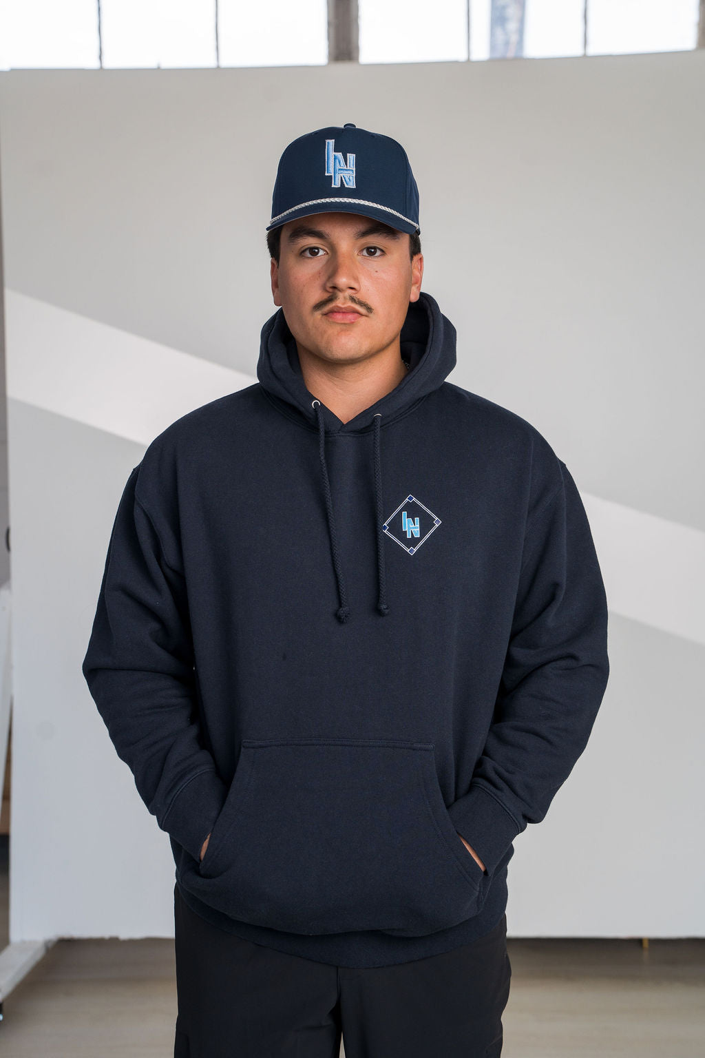League Night Heroes Hoodie - Navy product image 2, provided for visual reference and product detail review