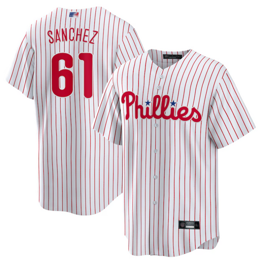 P.Phillies #61 Cristopher Sanchez Player White Home Replica product image 1