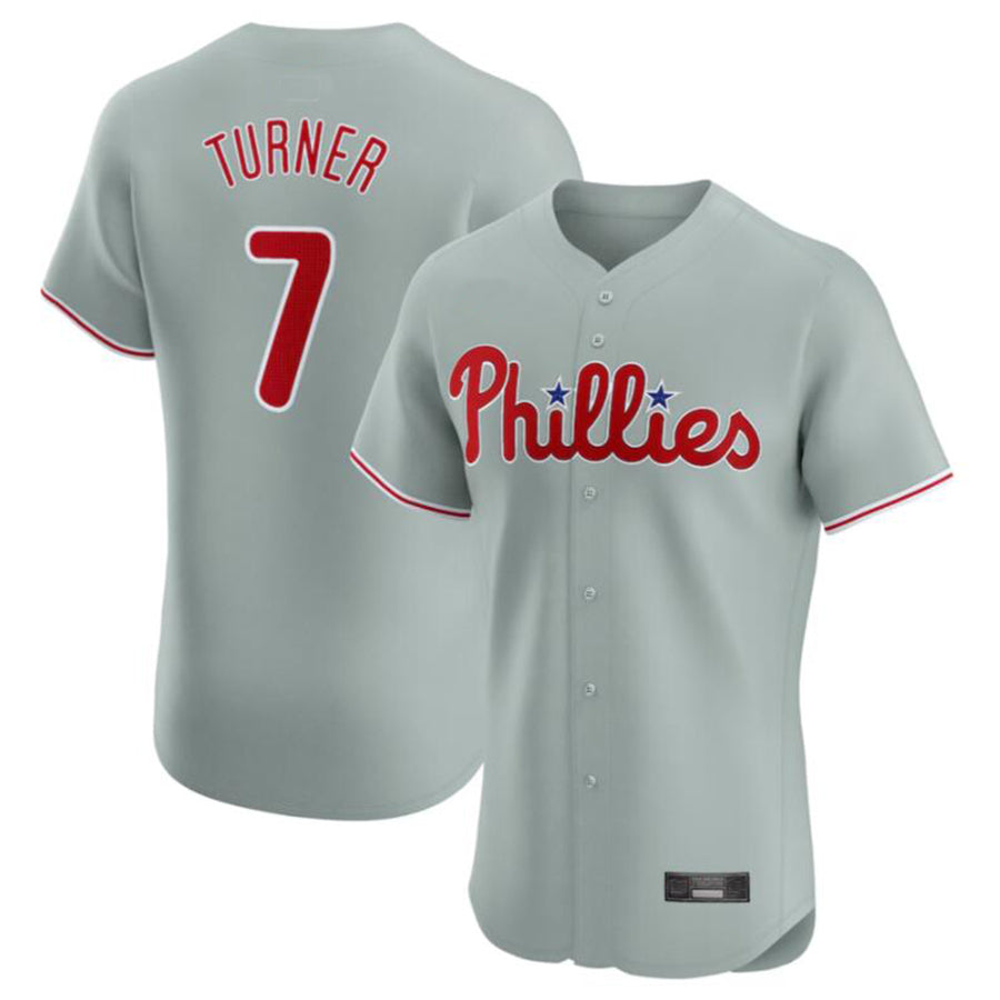P.Phillies #7 Trea Turner Player Gray Road Elite Stitched product image 1