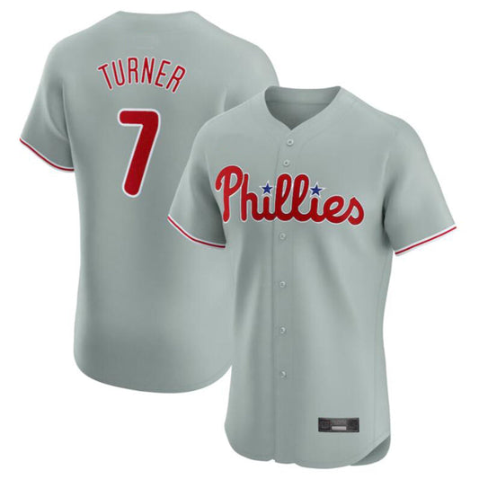 P.Phillies #7 Trea Turner Player Gray Road Elite Stitched product image 1