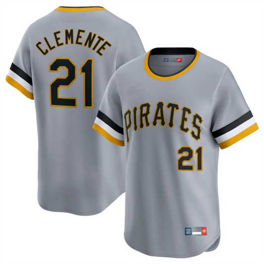 P.Pirates #21 Roberto Clemente Player Home Replica Gray product image 1
