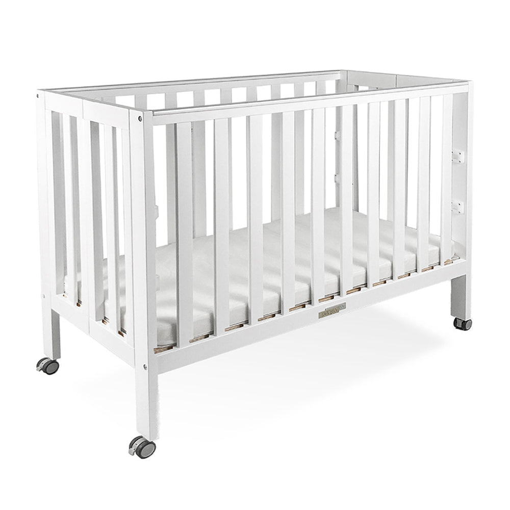 Prego Oru Foldable Wooden Crib 120cm x 60cm - White