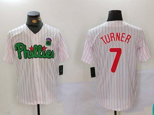 P.Phillies #7 Trea Turner White Green Player Jersey Cool product image 1