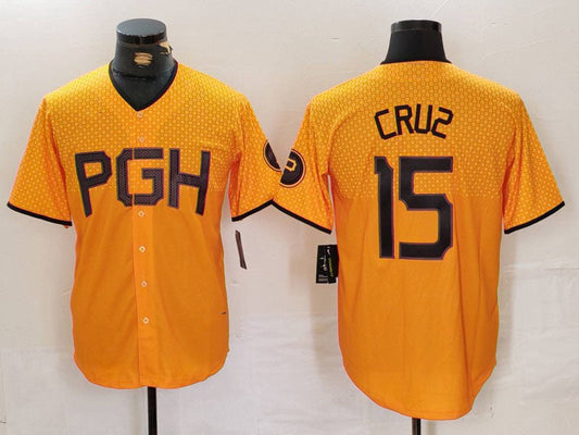 P.Pirates #15 Oneil Cruz Player Gold City Connect Stitched product image 1