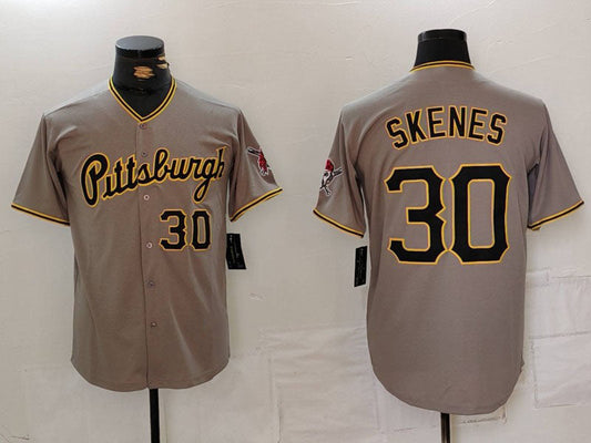 P.Pirates #30 Paul Skenes Player Jersey Grey Stitched product image 1