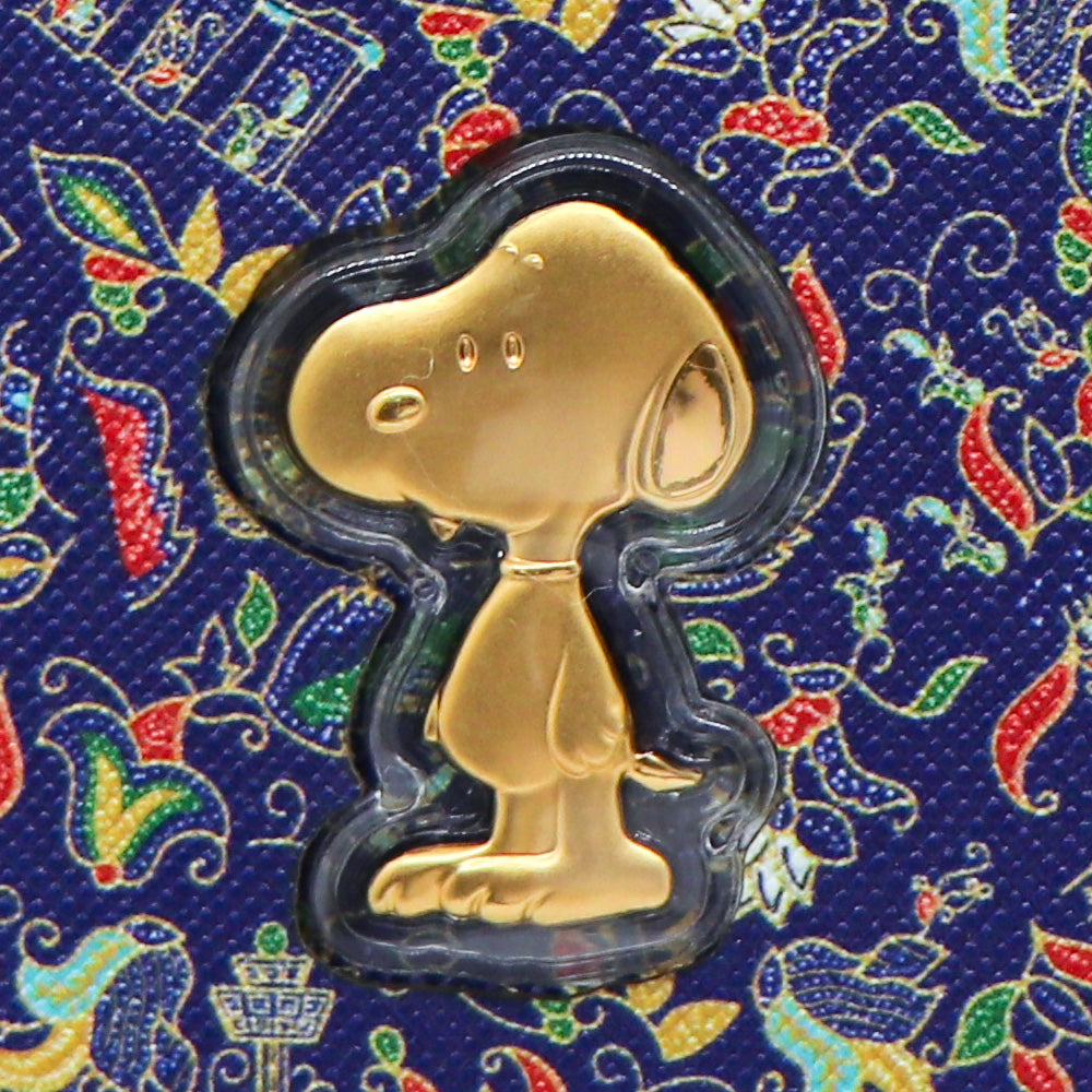 [SG61 Deal The Singapore Mint] Singapore x Peanuts Batik Motif (Blue) Leatherette Card Holder with Gold Foil (RMR109)