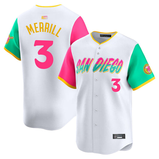 S.Diego Padres #3 Jackson Merrill Player White City Connect product image 1