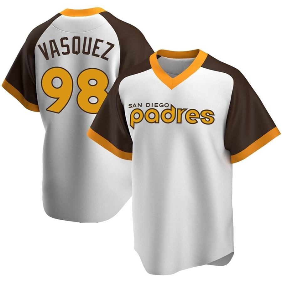 S.Diego Padres #98 Randy Vasquez Player Replica White Home product image 1