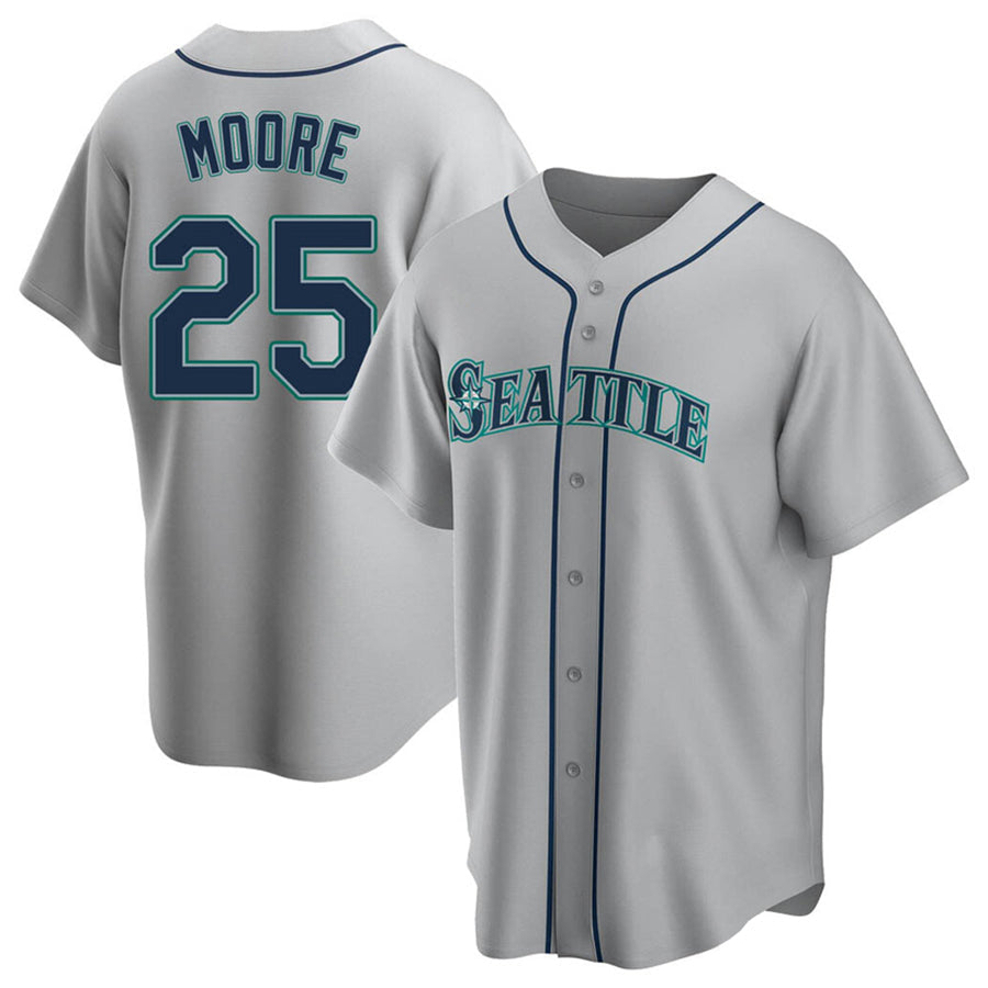 S.Mariners #25 Dylan Moore Player Gray Replica Game product image 1