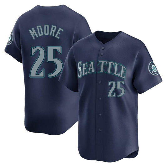 S.Mariners #25 Dylan Moore Player Navy Home Limited product image 1