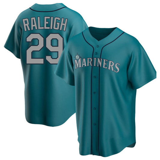 S.Mariners #29 Cal Raleigh Player Green Replica Baseball product image 1