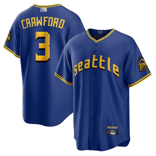 S.Mariners #3 J.P. Crawford Player Royal Blue City Connect product image 1