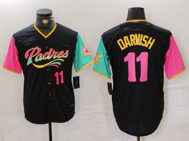 S.Diego Padres #11 Yu Darvish Black Player Number Fashion product image 1