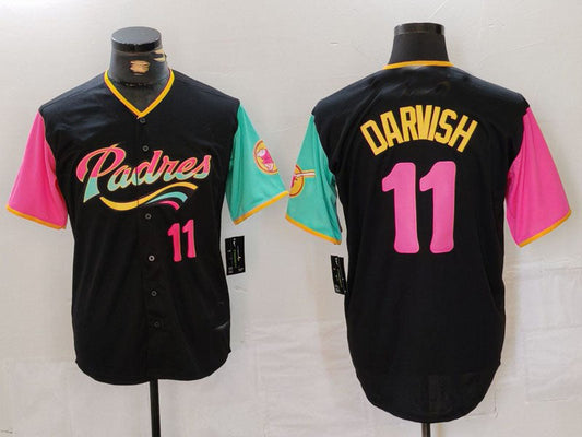 S.Diego Padres #11 Yu Darvish Black Player Number Fashion product image 1