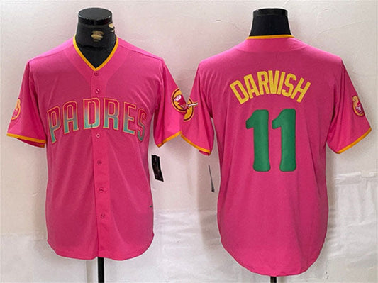 S.Diego Padres #11 Yu Darvish Player Pink Cool Base product image 1