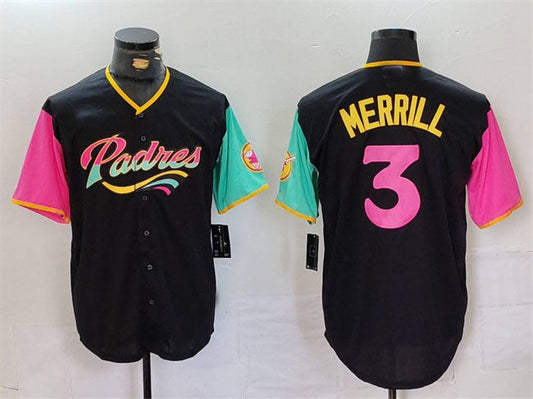 S.Diego Padres #3 Jackson Merrill Player Black City Connect product image 1