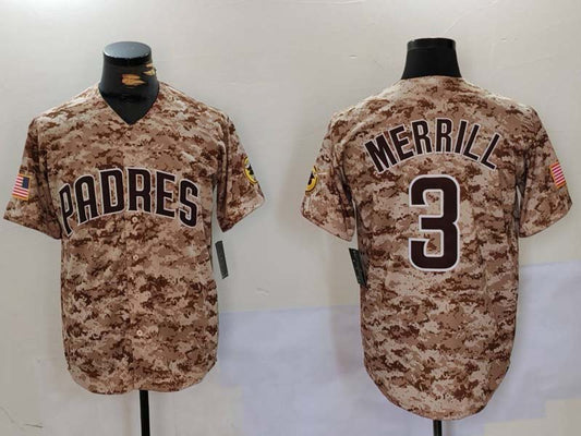 S.Diego Padres #3 Jackson Merrill Player Camo Cool Base product image 1